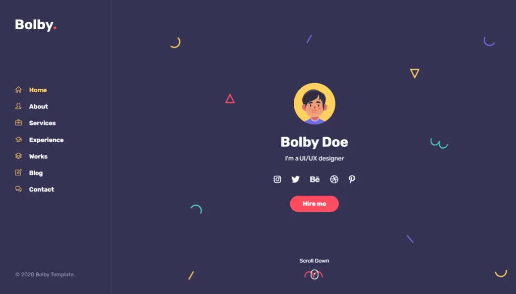 Bolby - Portfolio/CV/Resume HTML Template